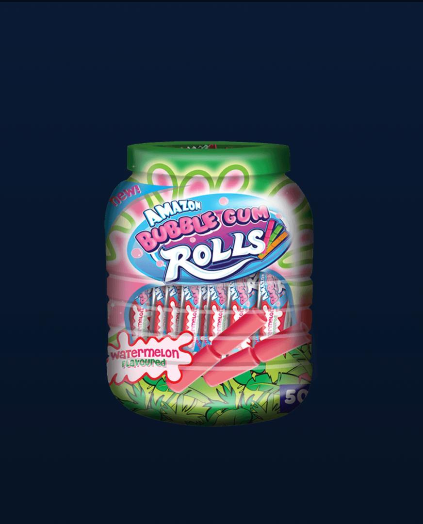 Amazon Roll Gums Watermelon(L) 12 X 50 Pcs Jars