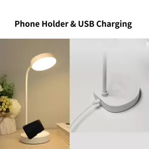 Rechargeable Desk Lamp with Flexible Gooseneck & Adjustable Brightness